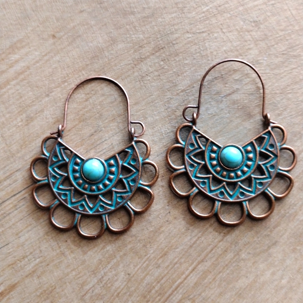 Blue Copper Turquoise earrings